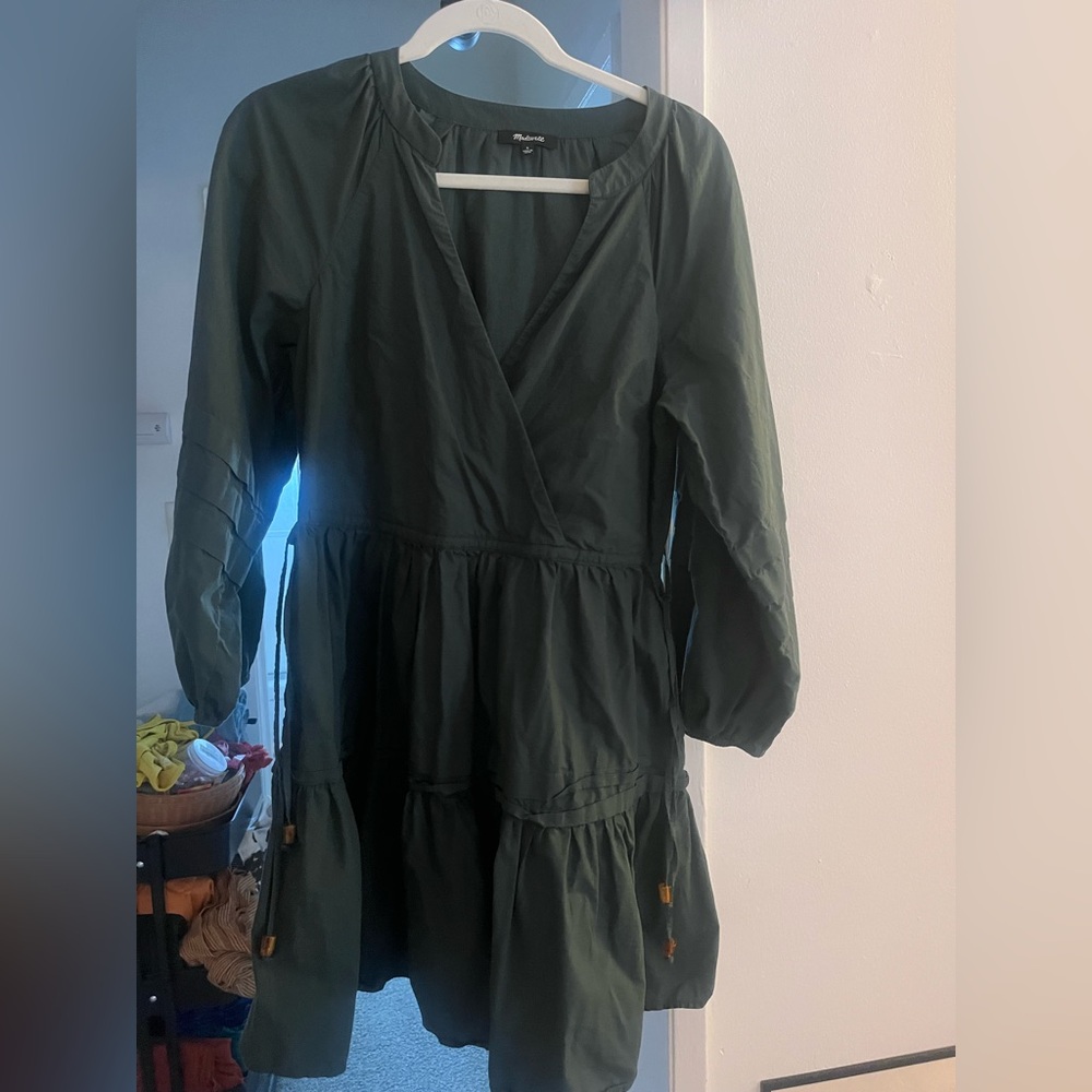 Madewell Poplin Tiered Dress